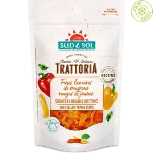 sudnsol grilled roasted and marinated vegetables the trattoria range thin strips of red and yellow peppers with oregano and a smoky taste
