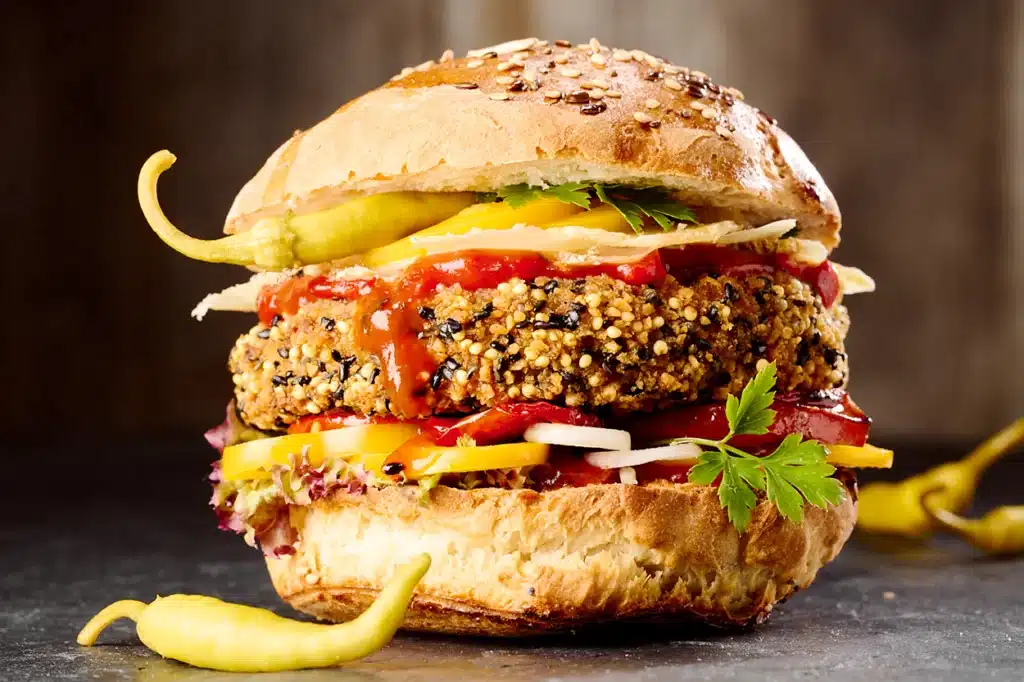 Buger-galette-facon-basquaise-poivrons-grilles