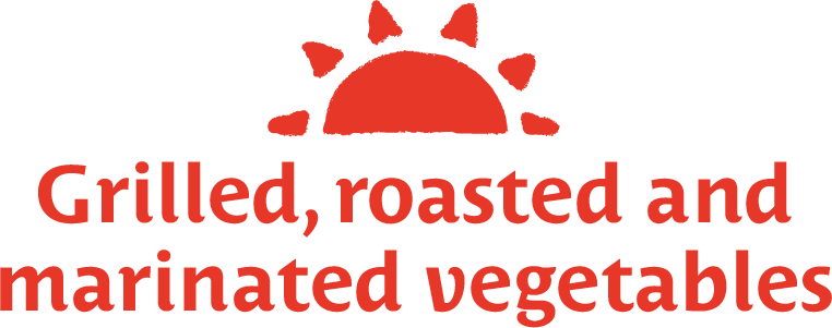 sudnsol logo grilled roasted and marinated vegetables red